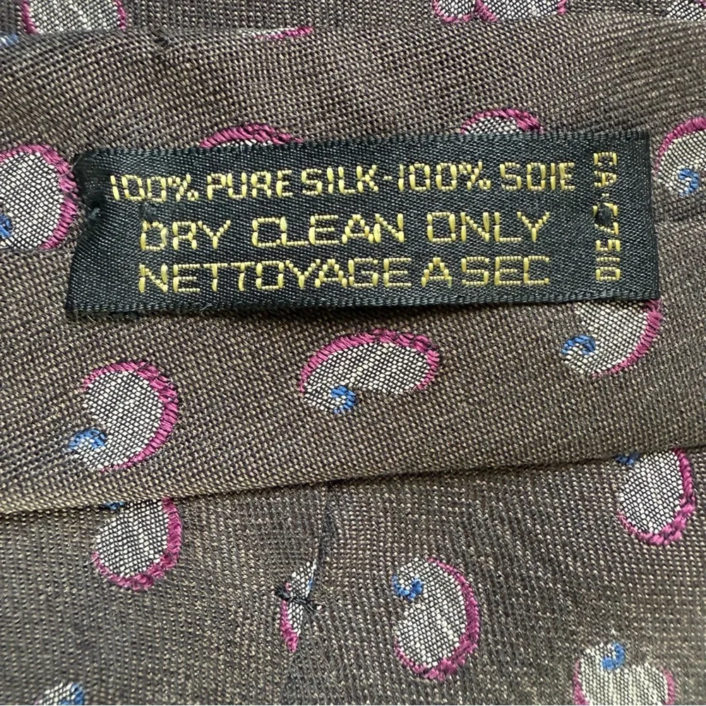 Giorgio‎ Armani Cravatte Silk Tie Brown Mini Paisley Made in Italy